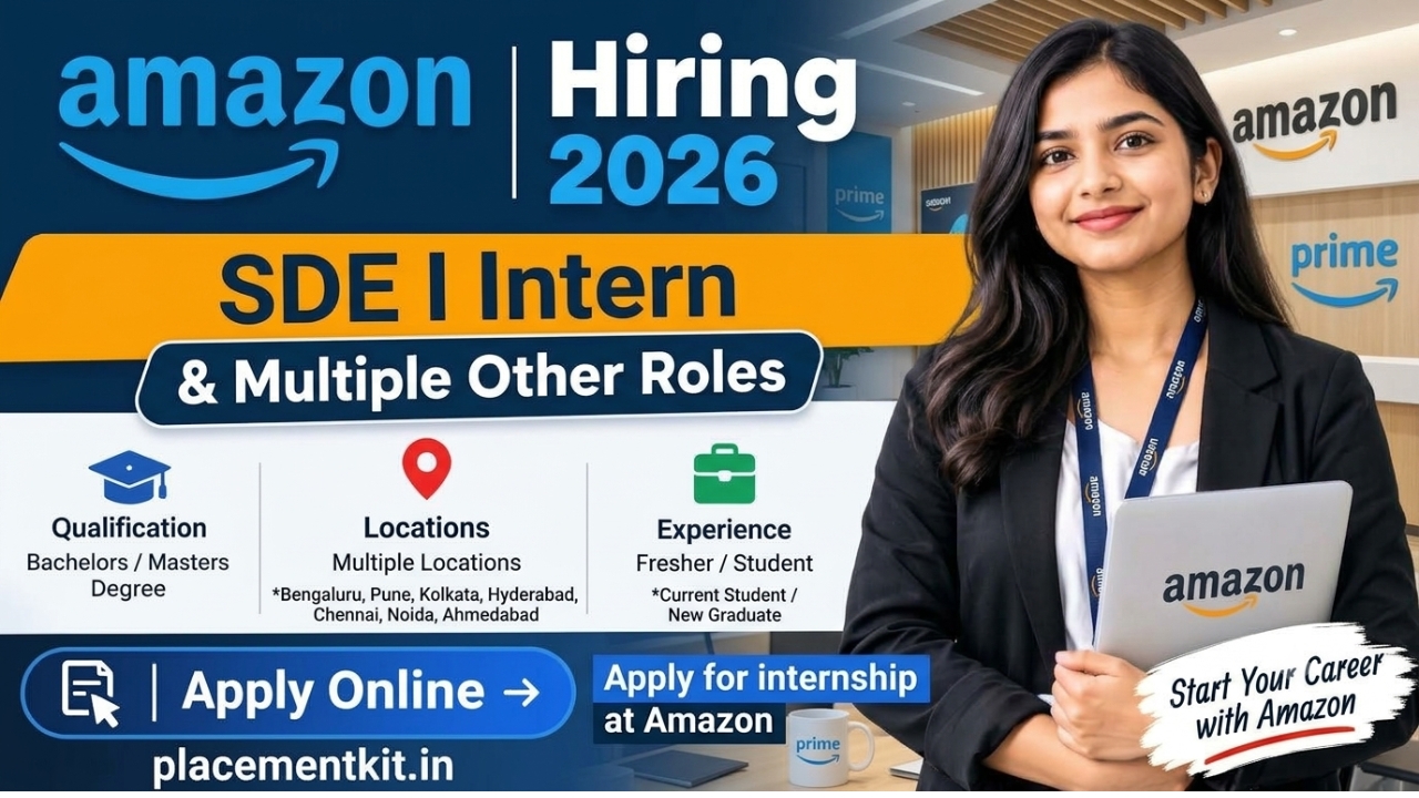 Amazon Internship 2026 | SDE I Intern | Multiple Locations | Freshers Apply Online
