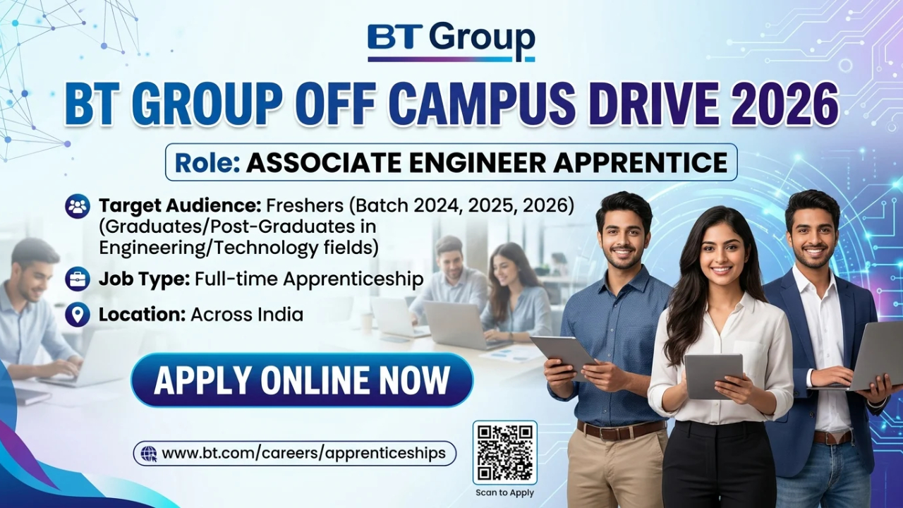 BT Group Off Campus Drive 2026 | Associate Engineer Apprentice | Freshers Apply Online
