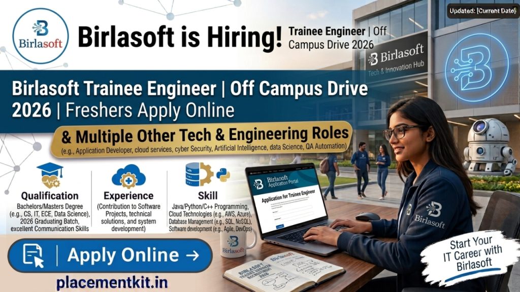 Birlasoft Off Campus Drive 2026 | Trainee Engineer | Freshers Apply Online