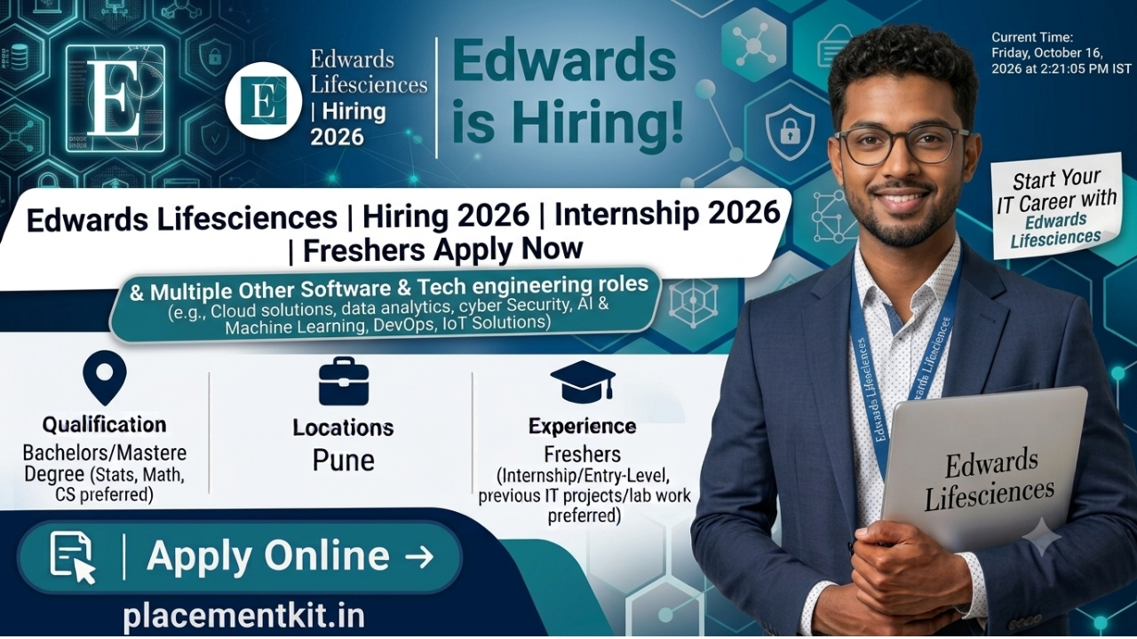 Edwards Lifesciences Internship 2026 | IT Intern | Pune | Freshers Apply Online