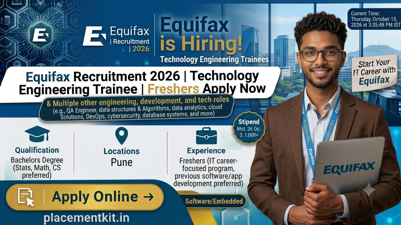 Equifax Recruitment 2026 | Technology Engineering Trainee | Pune | Freshers Apply Online