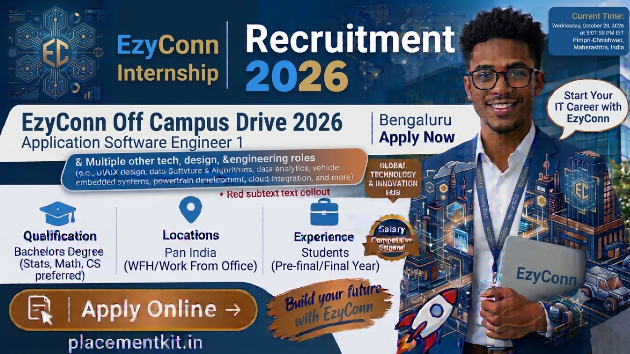 EzyConn Internship 2026 | Software Engineering Intern | Work From Home | Freshers Apply Online