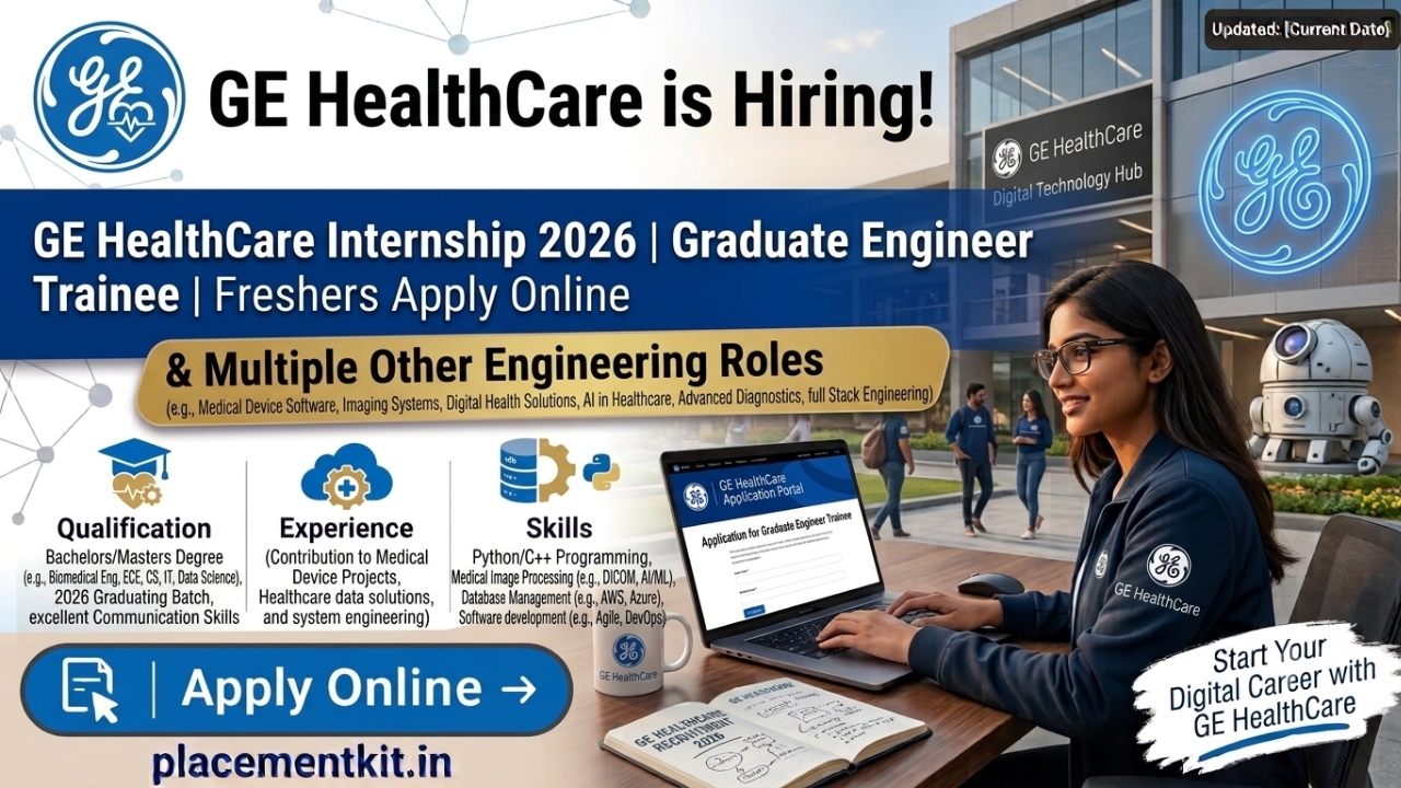 GE HealthCare Recruitment 2026 | Graduate Engineer Trainee | Freshers Apply Online