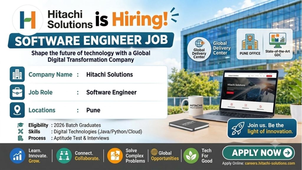 Hitachi Solutions Recruitment 2026 | Software Engineer Job in Pune | Apply Online