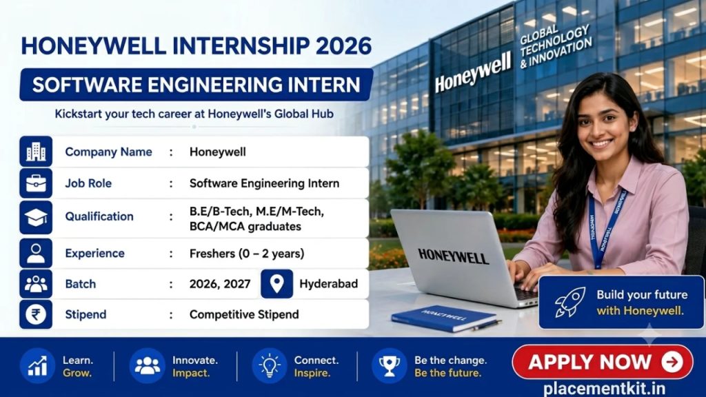 Honeywell Internship 2026 | Software Engineering Intern | Hyderabad | Freshers Apply Online