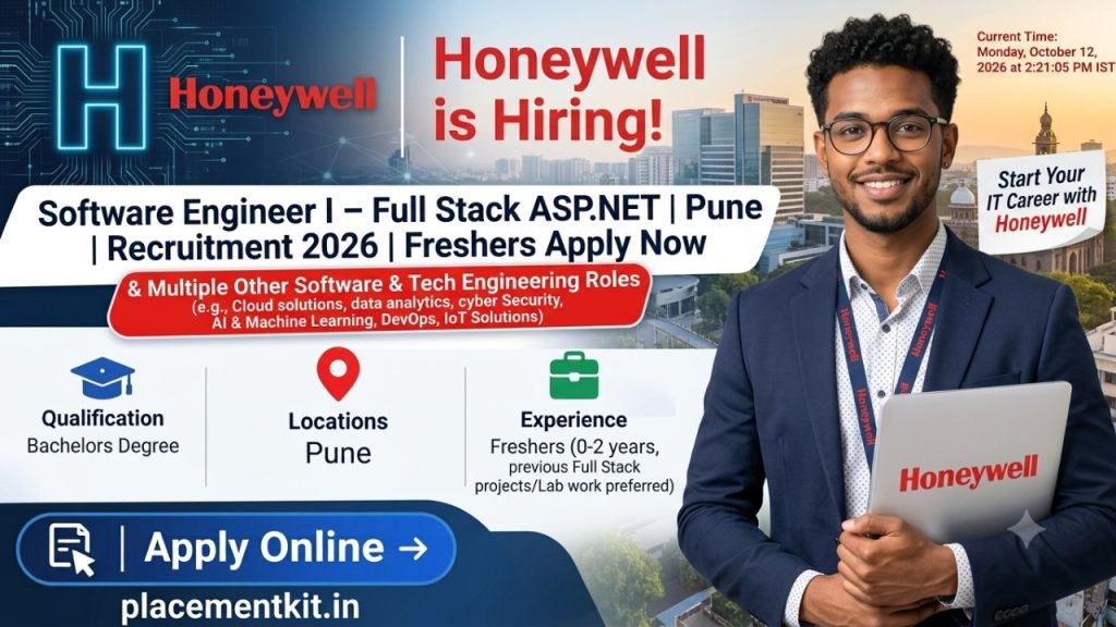 Honeywell Recruitment 2026 | Software Engineer I – Full Stack ASP.NET | Pune | Freshers Apply Online
