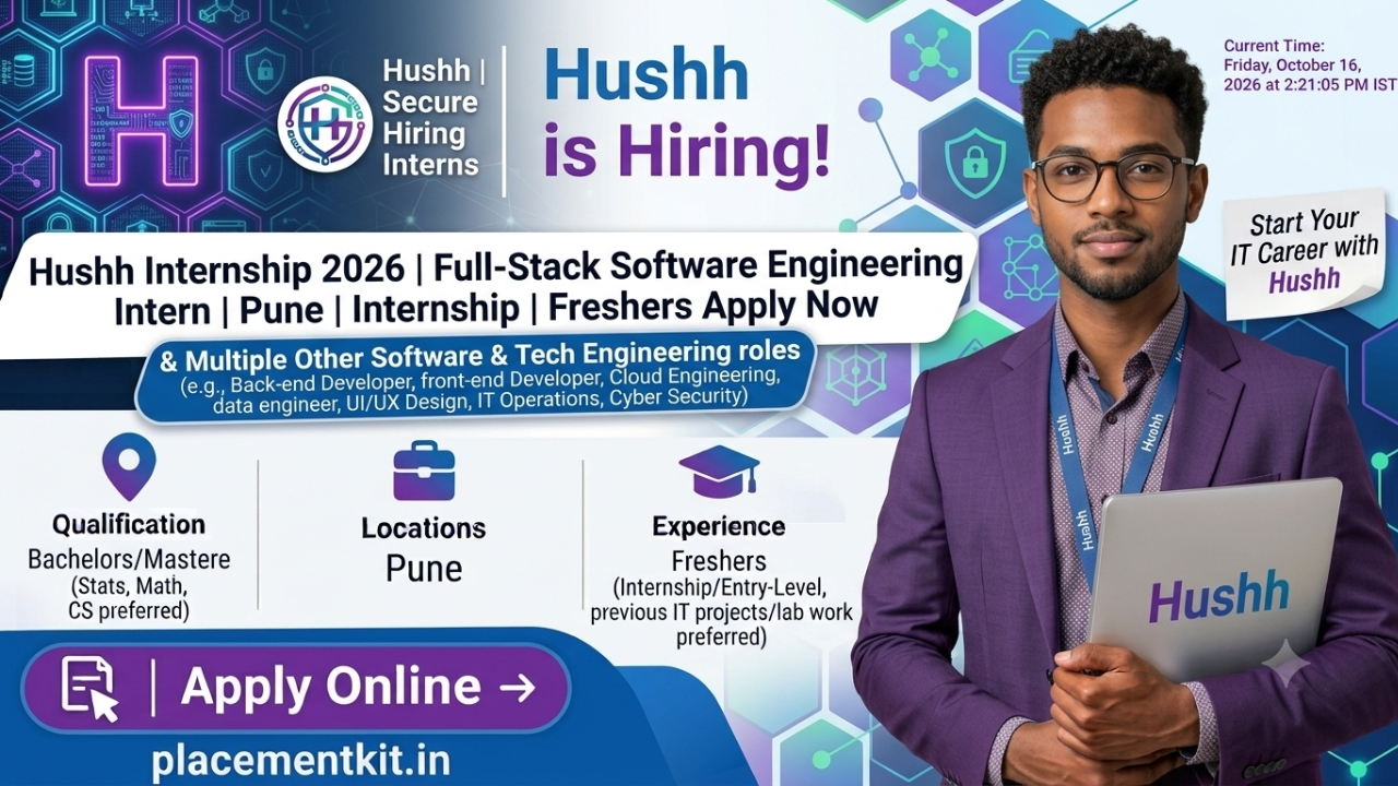Hushh Internship 2026 | Full-Stack Software Engineering Intern | Pune | Freshers Apply Online