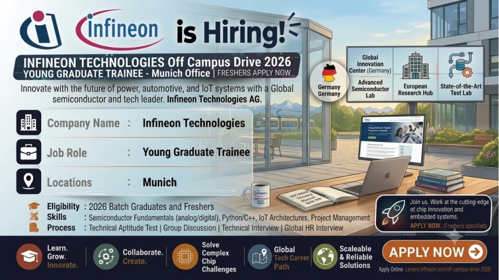 Infineon Technologies Off Campus Drive 2026 | Young Graduate Trainee | Freshers Apply