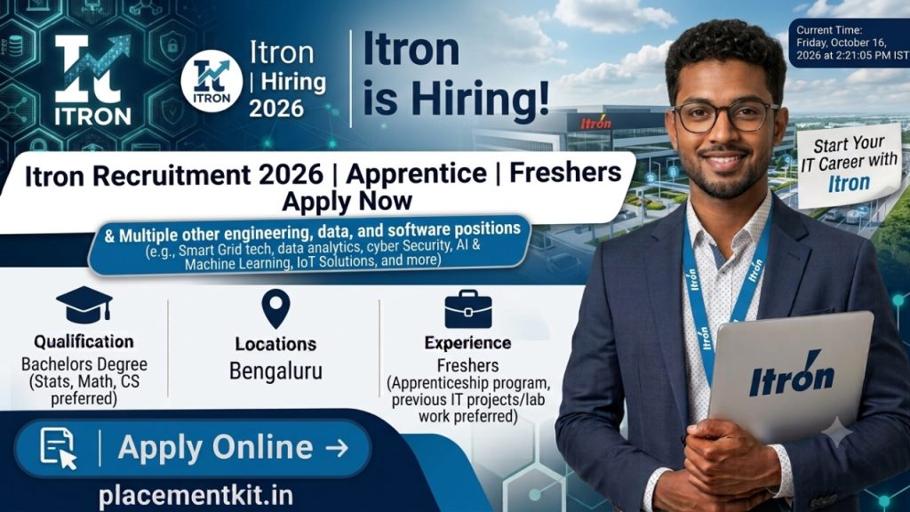 Itron Recruitment 2026 | Apprentice | Bengaluru | Freshers Apply Online