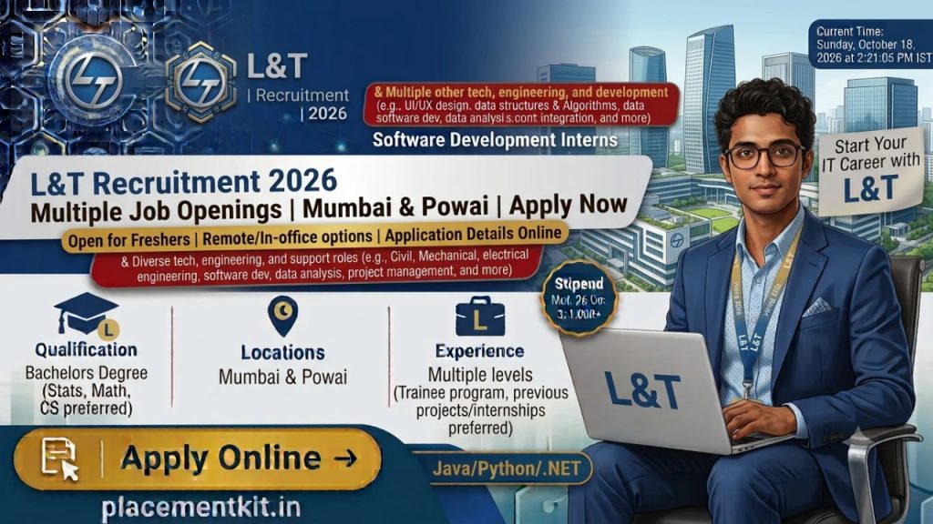 L&T Recruitment 2026 | Multiple Job Openings | Mumbai & Powai | Apply Online