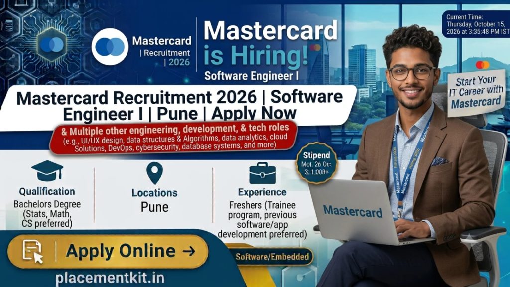 Mastercard Recruitment 2026 | Software Engineer I | Pune | Freshers Apply Online
