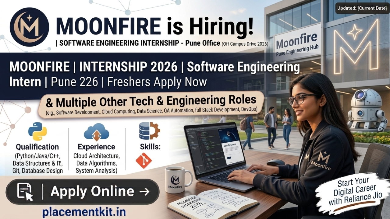 Moonfire Software Engineering Internship 2026 | Pune | Freshers Apply Online