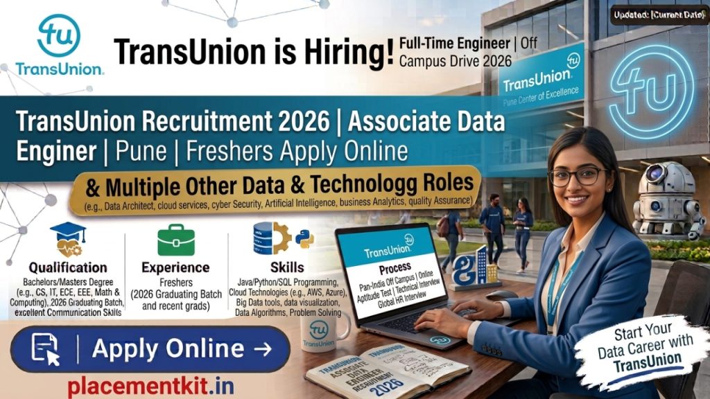 TransUnion Recruitment 2026 | Associate Data Engineer | Pune | Freshers Apply Online