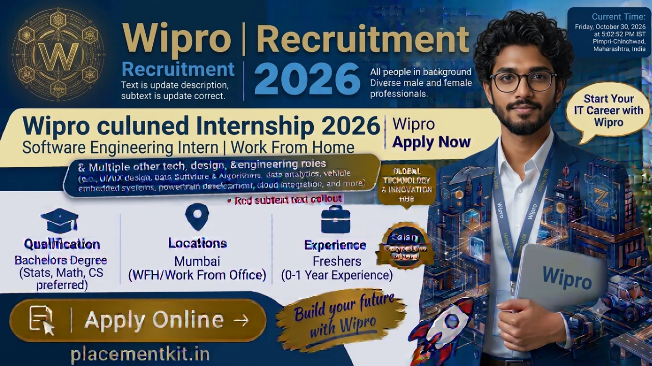 Wipro Off Campus Drive 2026 | Graduate Engineer Trainee | PAN India | Freshers Apply Online