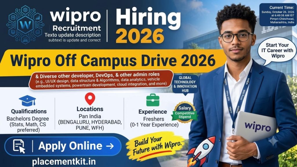 Wipro Recruitment 2026 | Associate Analyst | Pune | Freshers Apply Online