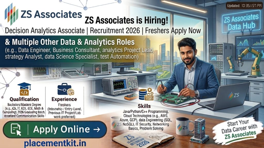ZS Associates Recruitment 2026 | Decision Analytics Associate | Freshers Apply Online