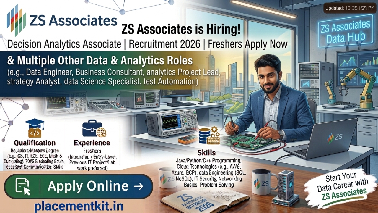 ZS Associates Recruitment 2026 | Decision Analytics Associate | Freshers Apply Online